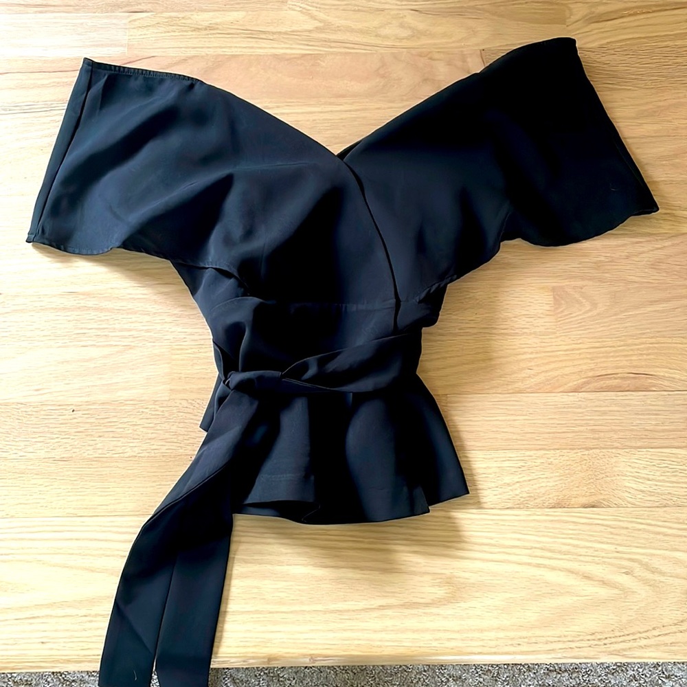 Wish off the shoulder black polyester top